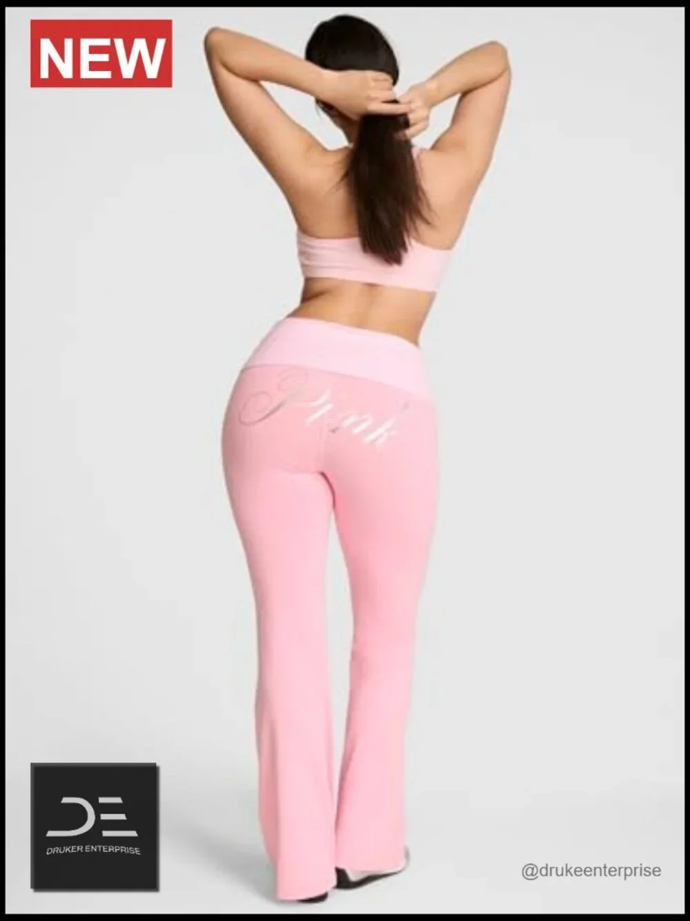 Cotton Foldover Flare Leggings with Adjustable Waistband